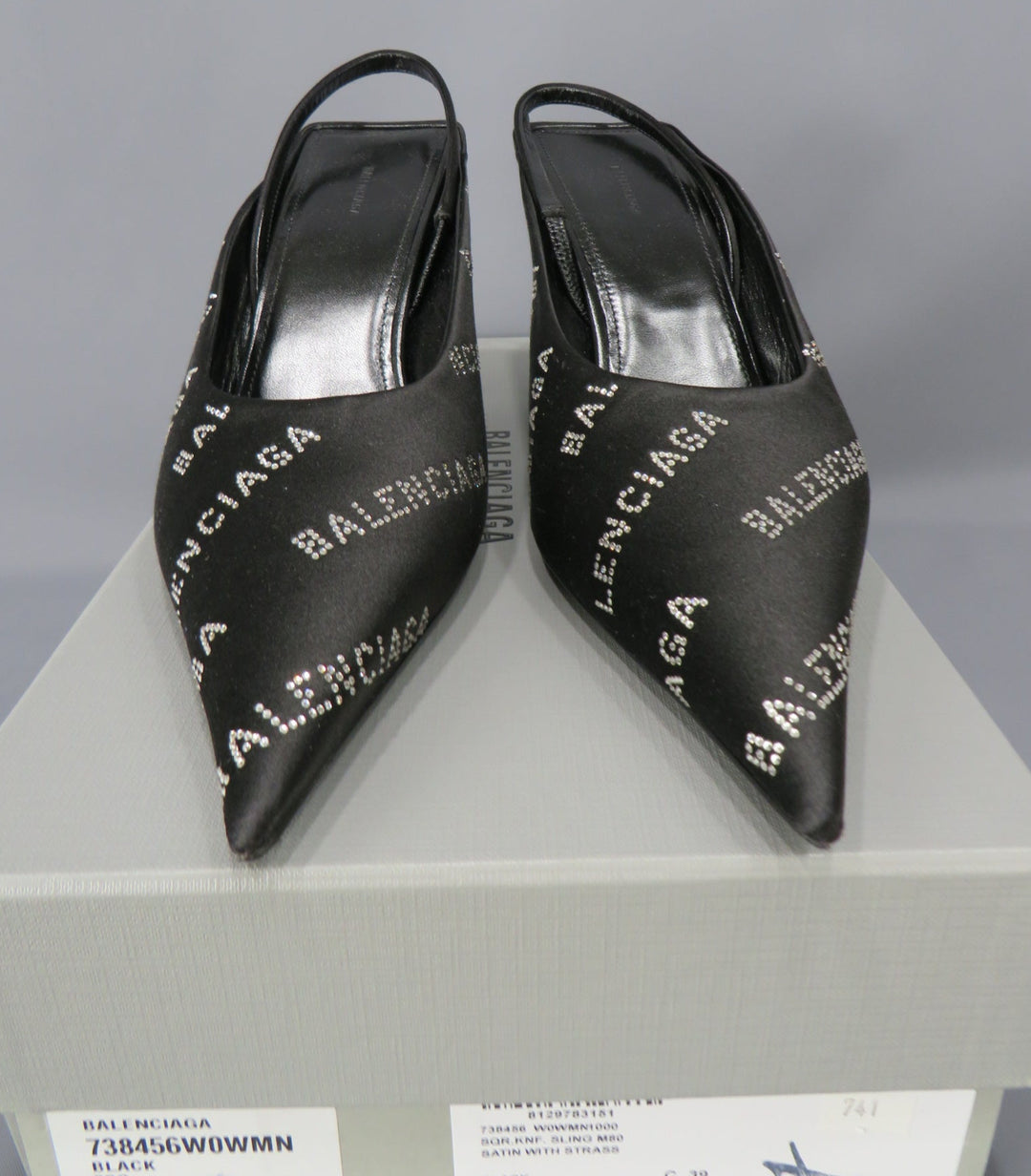 Balenciaga Knife Embellished Slingback Pumps