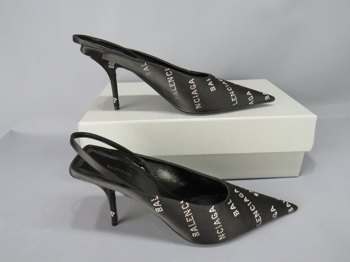 Balenciaga Knife Embellished Slingback Pumps