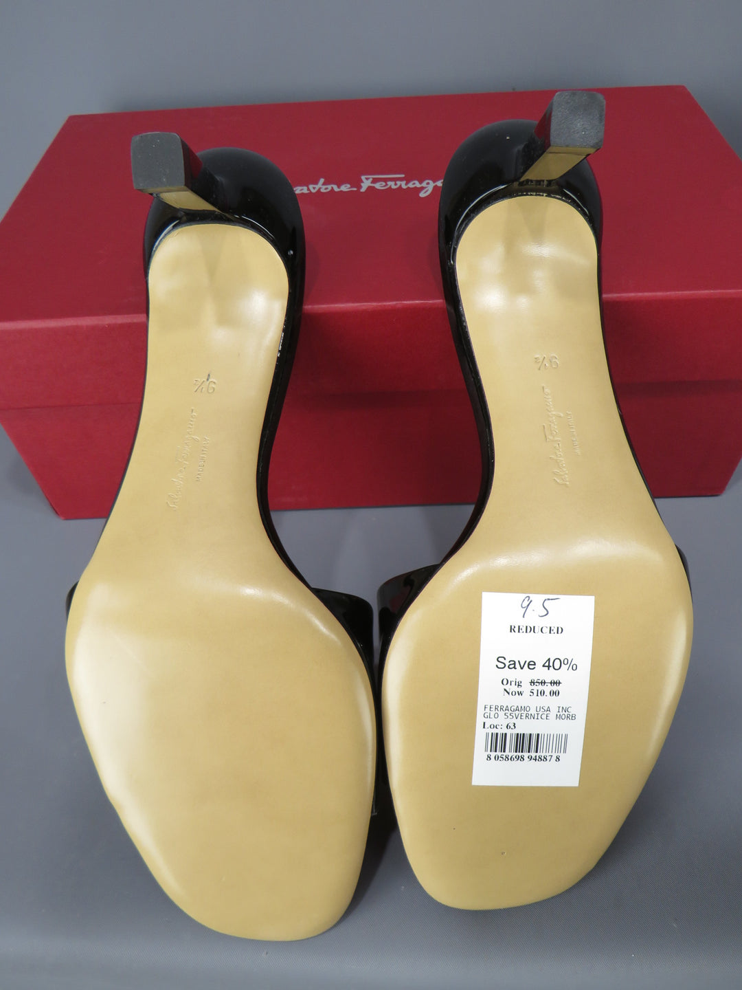 Ferragamo Glo 55 Bow Heel Slides