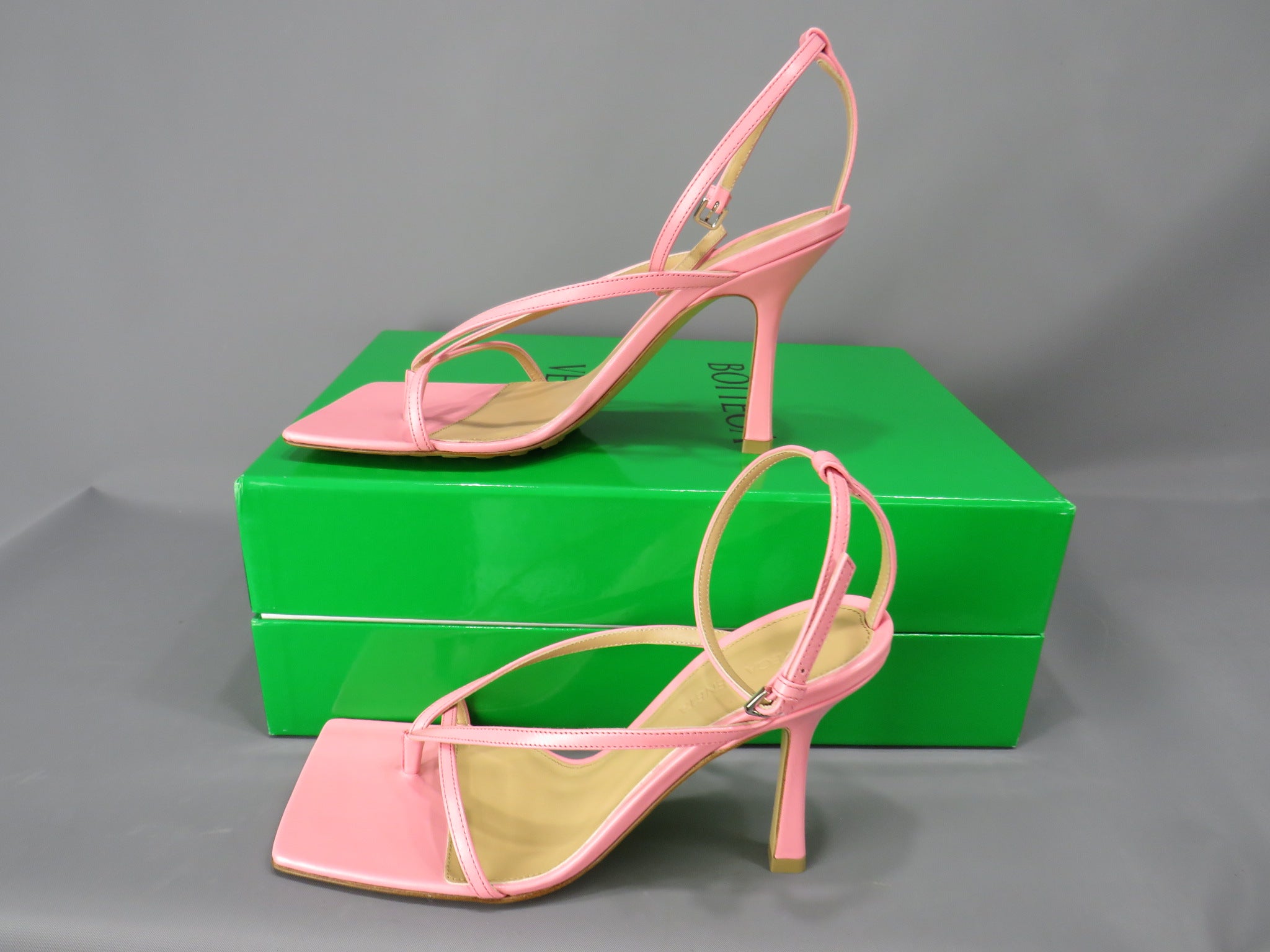 Bottega Veneta Square-Toe High-Heel Sandals – DGFOutlet