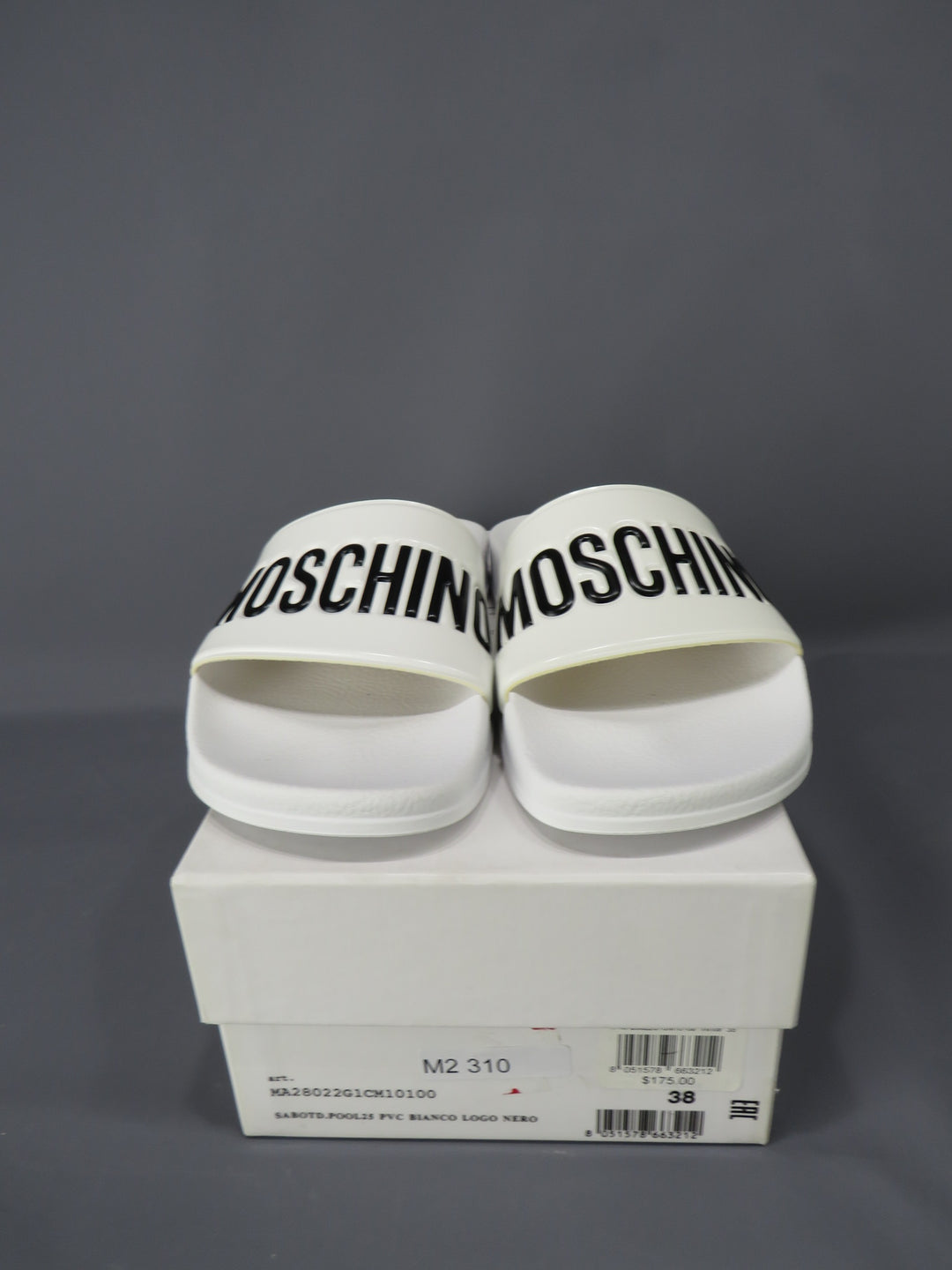 Moschino Logo Slide Sandals