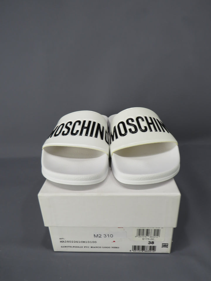 Moschino Logo Slide Sandals