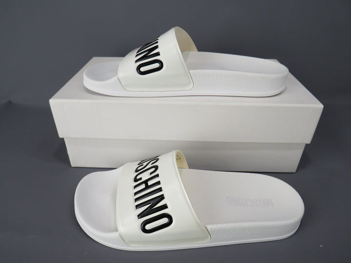 Moschino Logo Slide Sandals