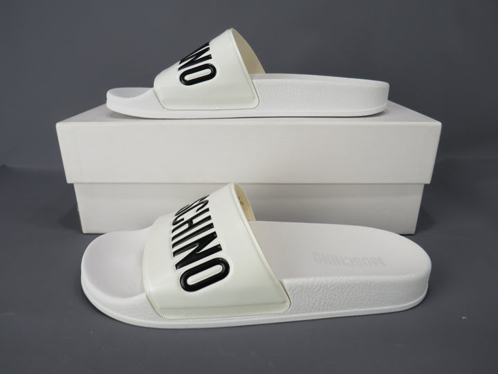 Moschino Logo Slide Sandals