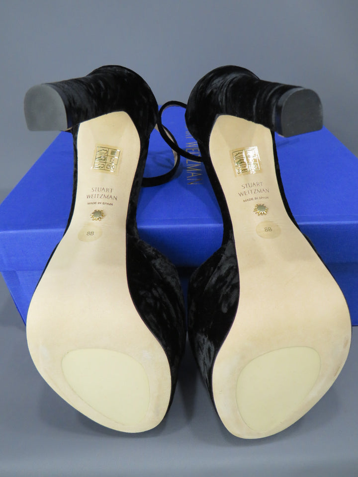Stuart Weitzman Discoplatform Crushed Velvet Sandals