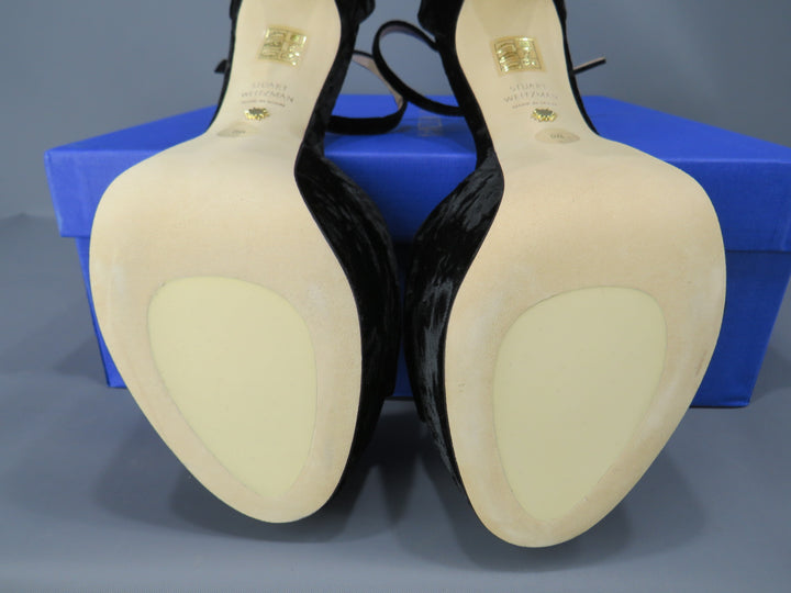 Stuart Weitzman Discoplatform Crushed Velvet Sandals