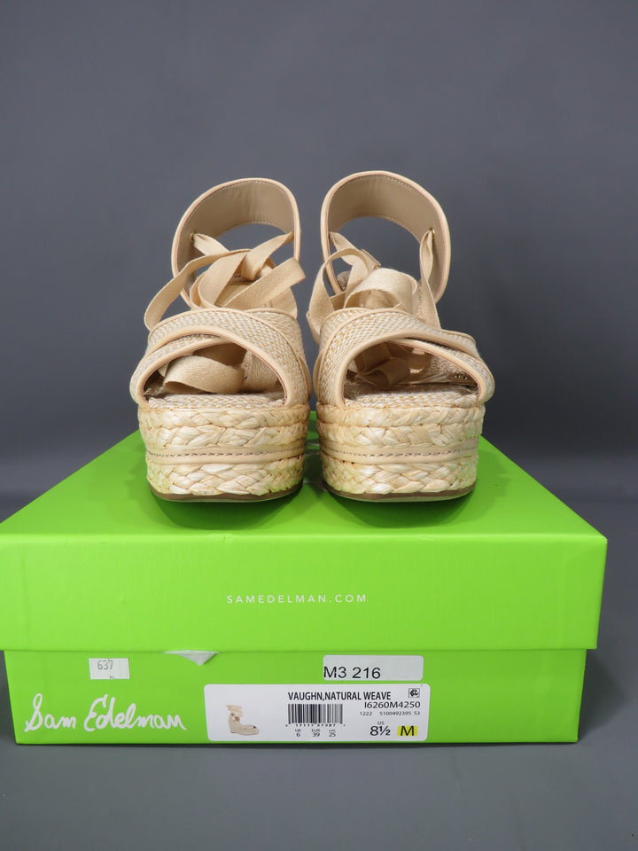 Sam Edelman Vaughn Crossover Strappy Espadrille Wedge Sandals