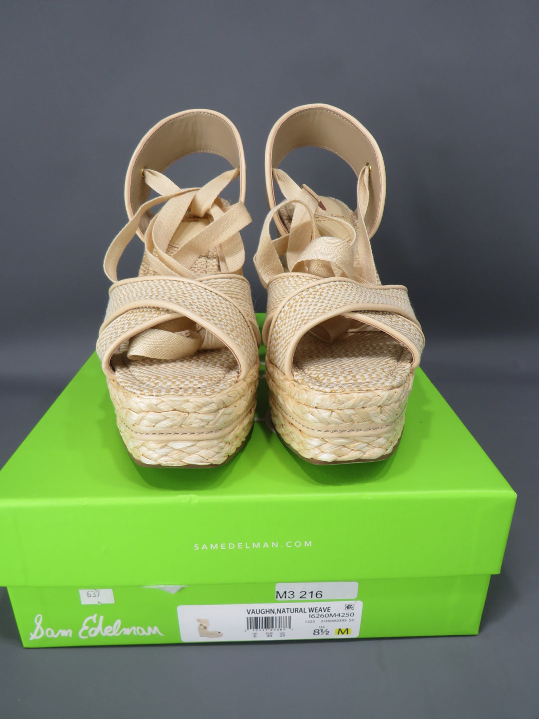 Sam Edelman Vaughn Crossover Strappy Espadrille Wedge Sandals