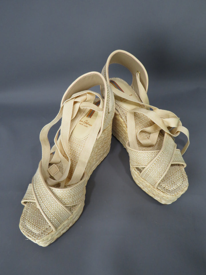 Sam Edelman Vaughn Crossover Strappy Espadrille Wedge Sandals