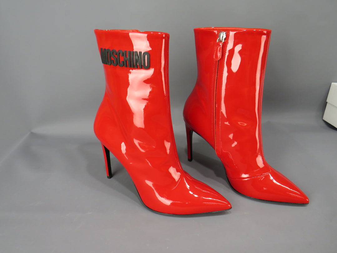 Moschino Pointed Toe Ankle Booties