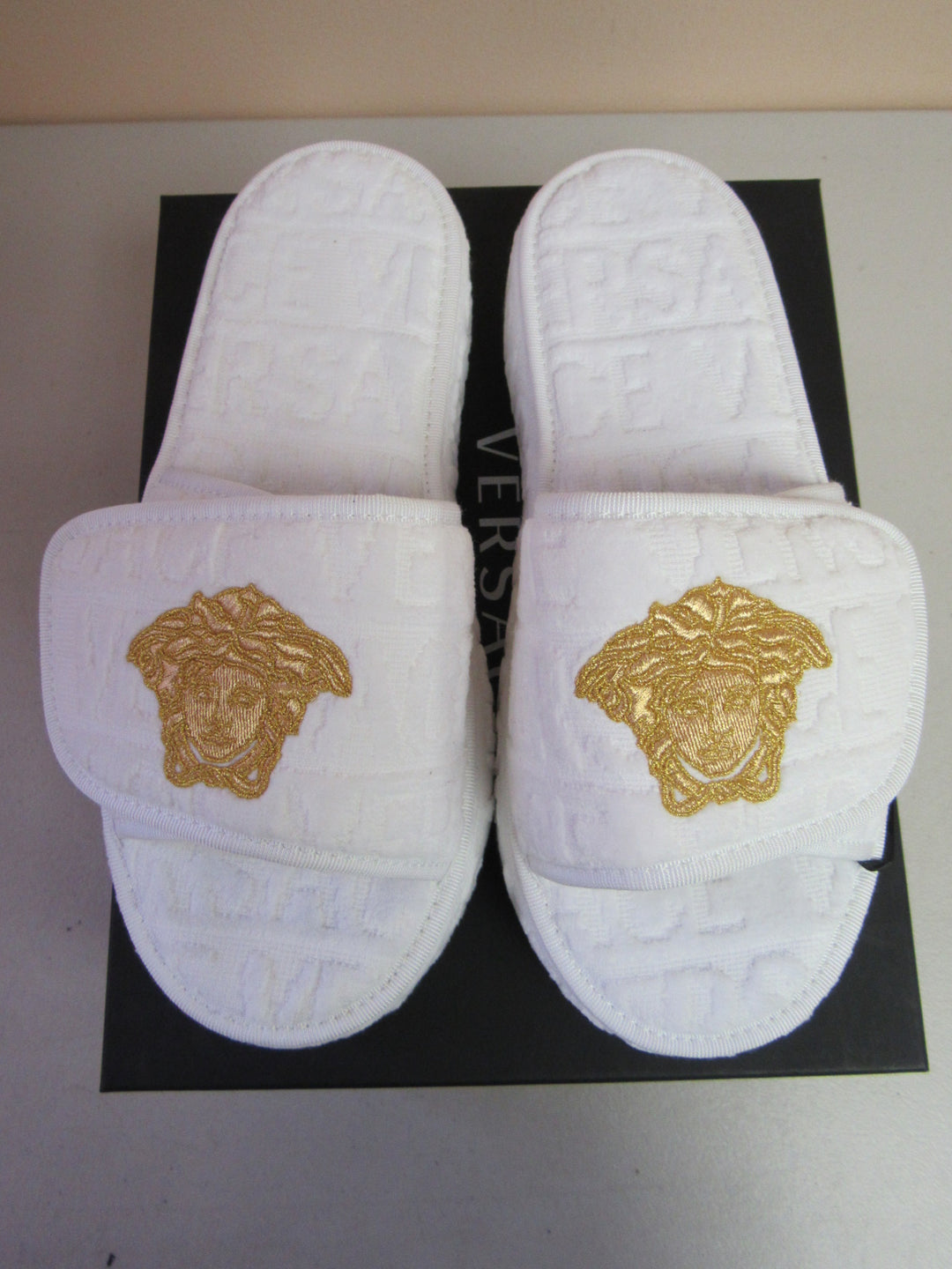 Versace Medusa Embroidered Slippers