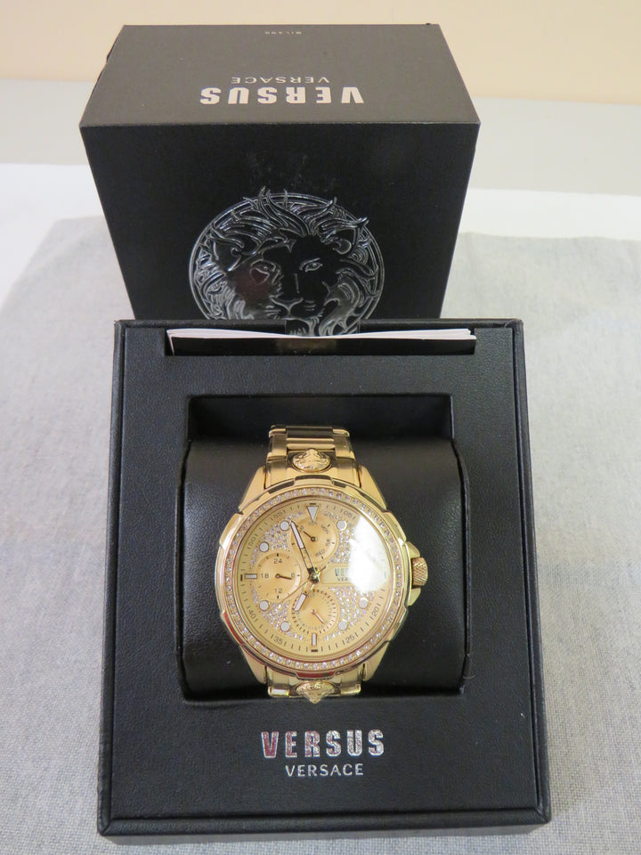 Versus Versace Men's 6E Arrondissement Gold Ion Plated Bracelet Watch 46mm