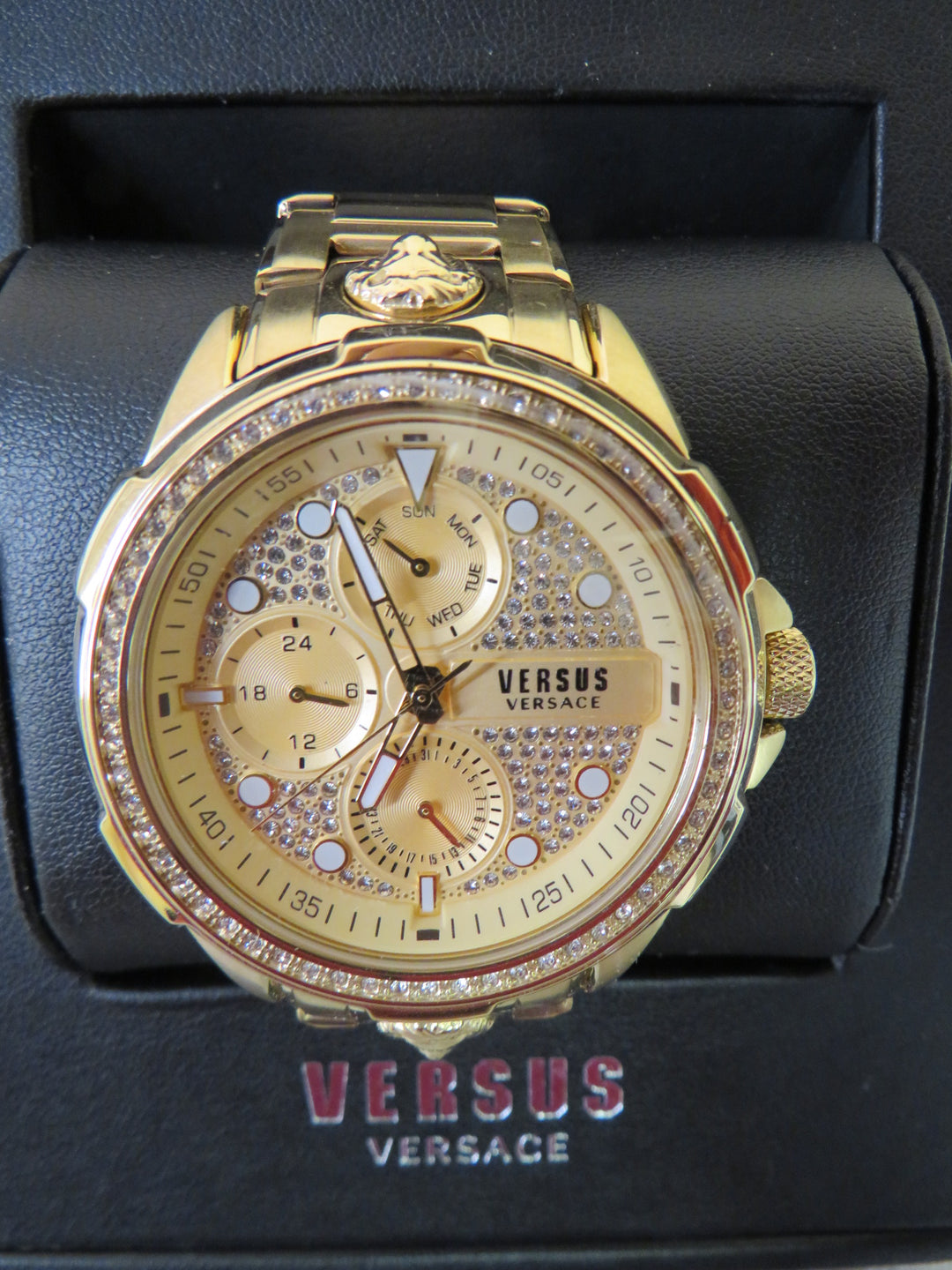 Versus Versace Men's 6E Arrondissement Gold Ion Plated Bracelet Watch 46mm