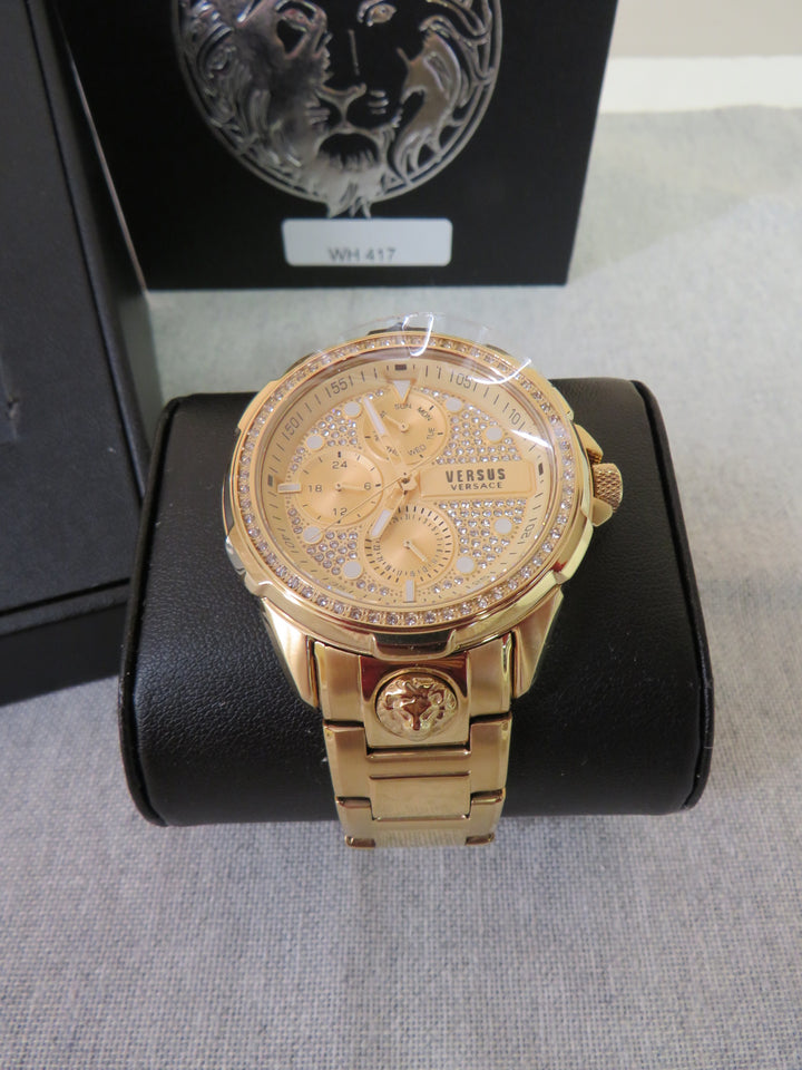 Versus Versace Men's 6E Arrondissement Gold Ion Plated Bracelet Watch 46mm