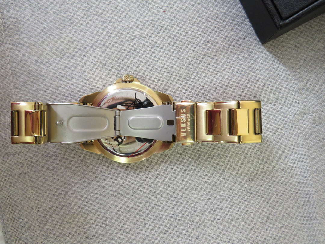 Versus Versace Men's 6E Arrondissement Gold Ion Plated Bracelet Watch 46mm