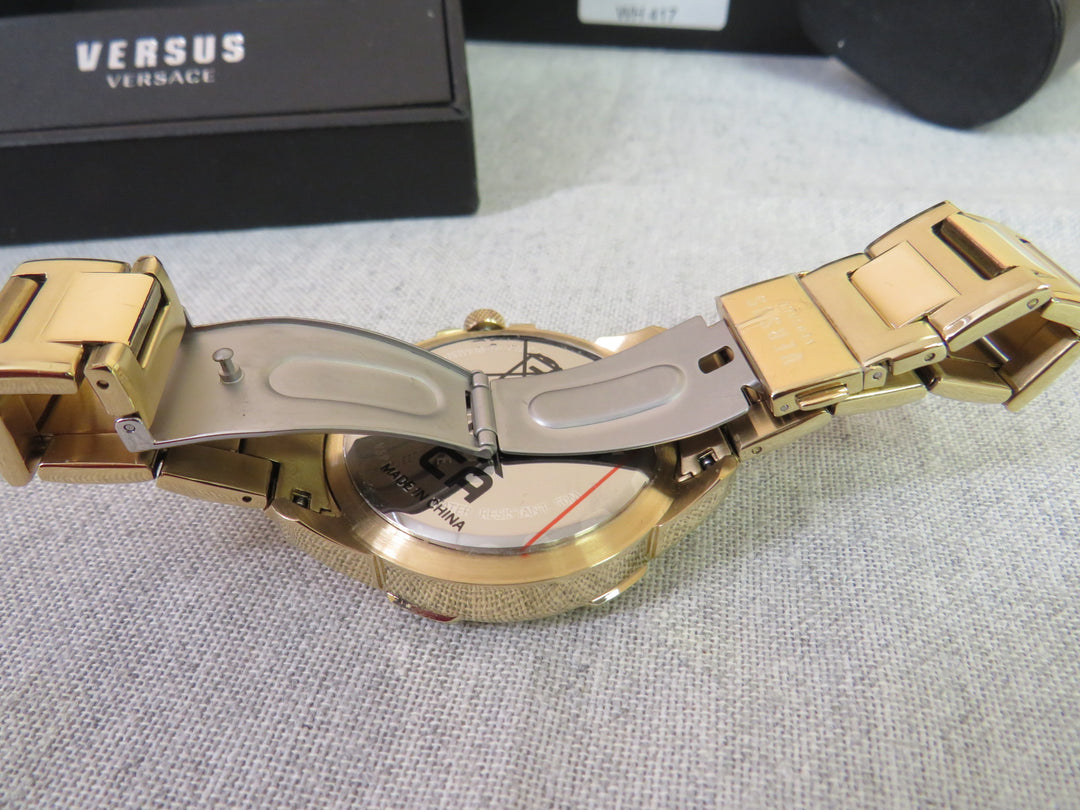 Versus Versace Men's 6E Arrondissement Gold Ion Plated Bracelet Watch 46mm