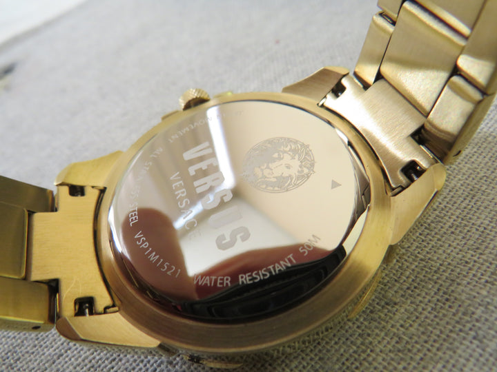 Versus Versace Men's 6E Arrondissement Gold Ion Plated Bracelet Watch 46mm
