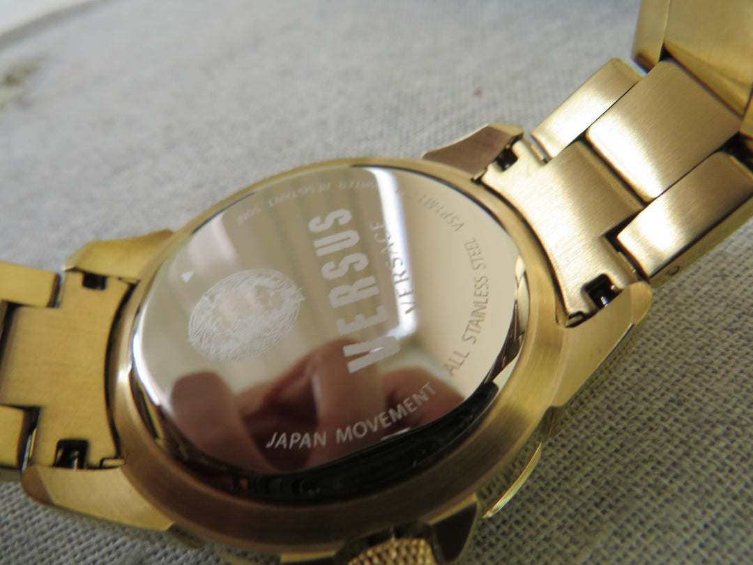 Versus Versace Men's 6E Arrondissement Gold Ion Plated Bracelet Watch 46mm