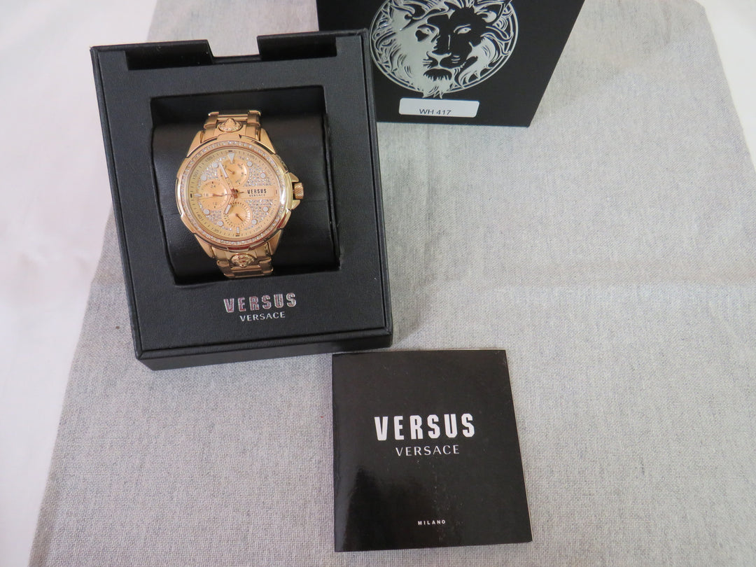 Versus Versace Men's 6E Arrondissement Gold Ion Plated Bracelet Watch 46mm