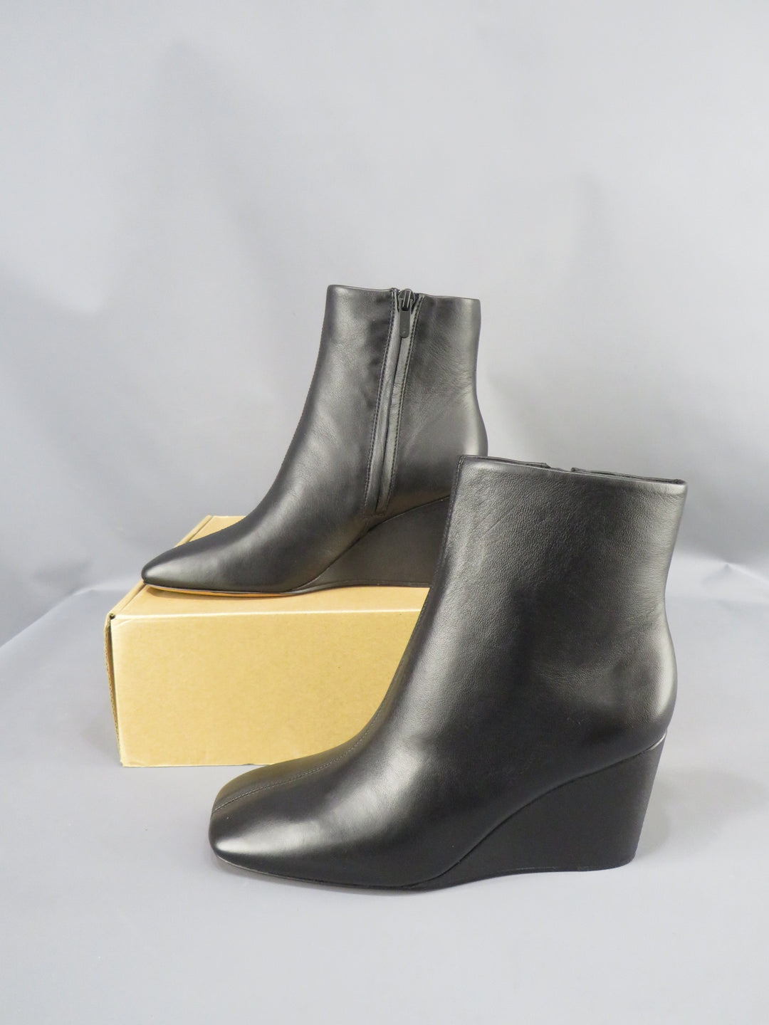 Vince Women's Andy Square Toe Wedge Heel Ankle Booties