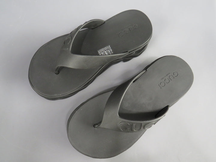 GUCCI Logo-debossed Platform Flip-flops