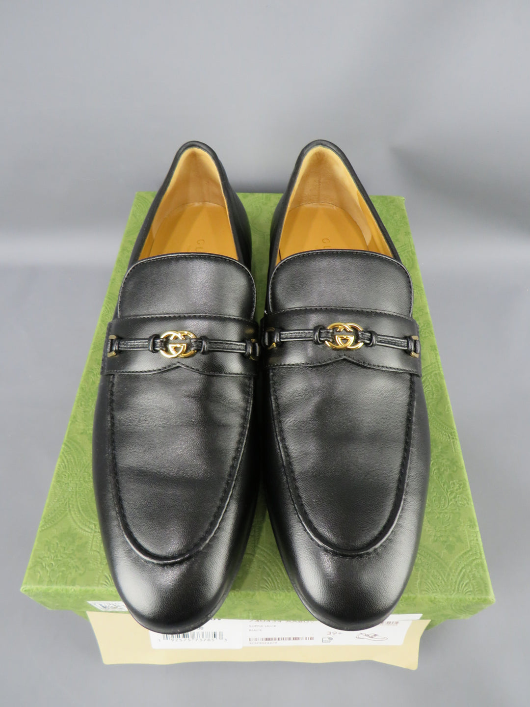 GUCCI Horsebit Interlocking G Leather Loafers