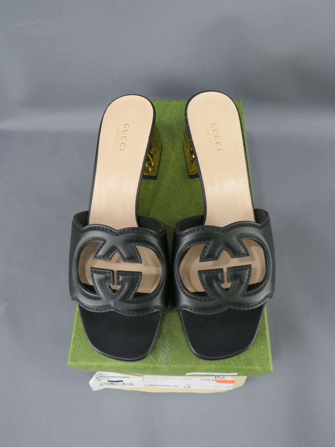 Gucci G Logo Cut-Out Heeled Mules