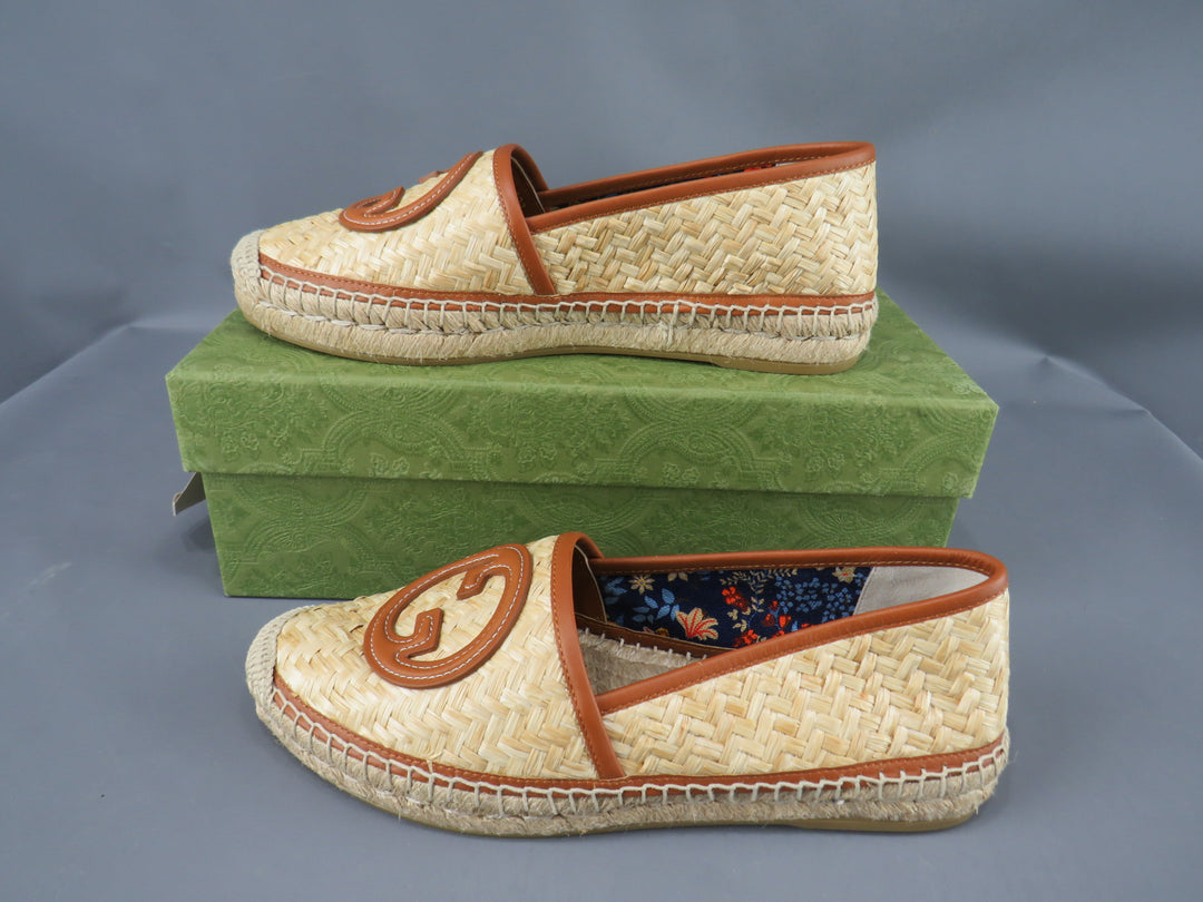 GUCCI Adela GG Raffia Espadrilles