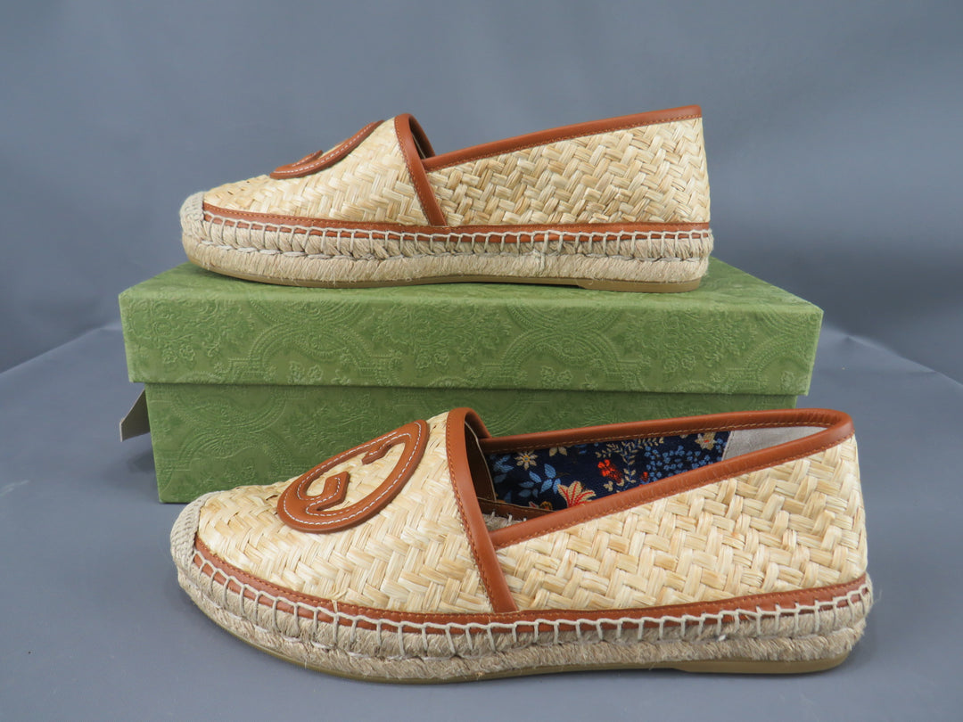 GUCCI Adela GG Raffia Espadrilles