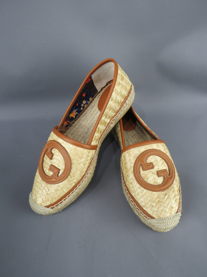 GUCCI Adela GG Raffia Espadrilles