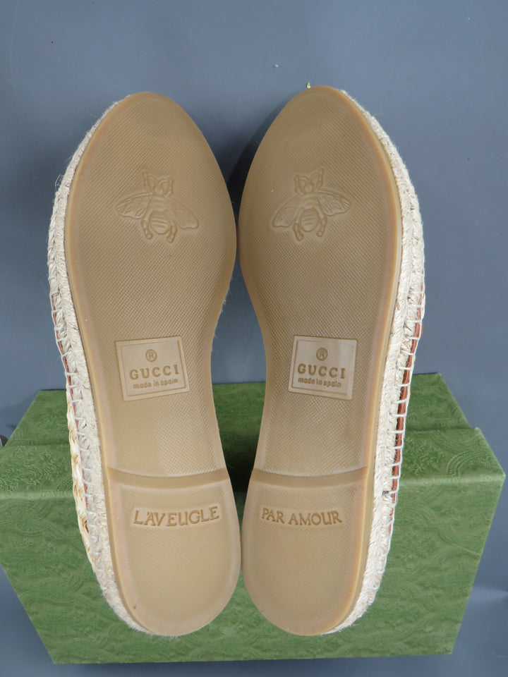 GUCCI Adela GG Raffia Espadrilles