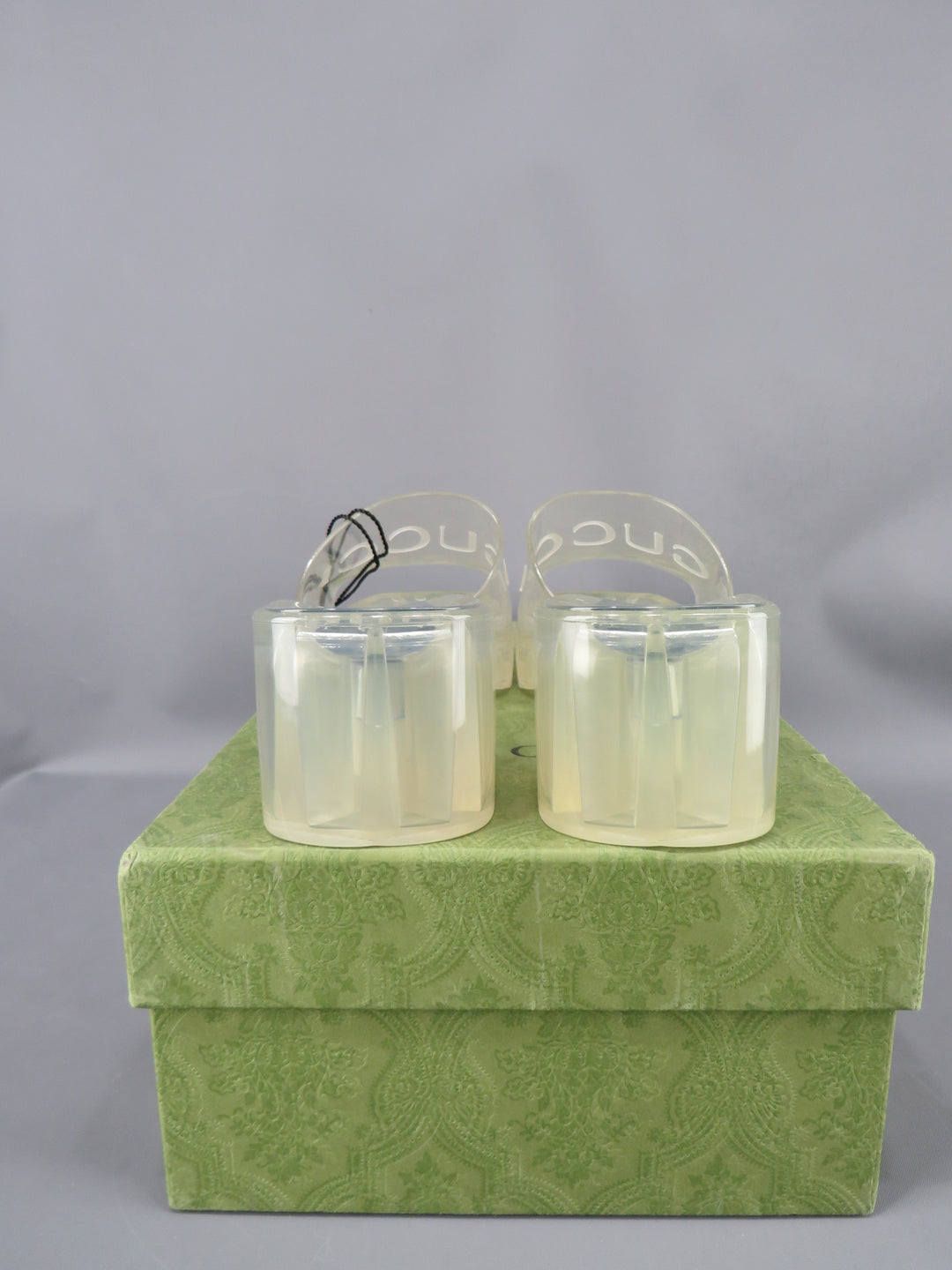 GUCCI Plastique Logo Platform Slide Sandal