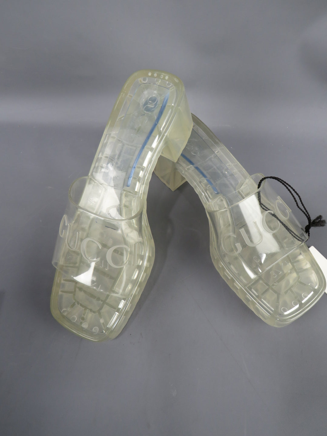 GUCCI Plastique Logo Platform Slide Sandal