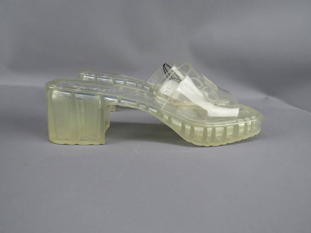 GUCCI Plastique Logo Platform Slide Sandal