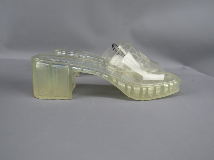 GUCCI Plastique Logo Platform Slide Sandal