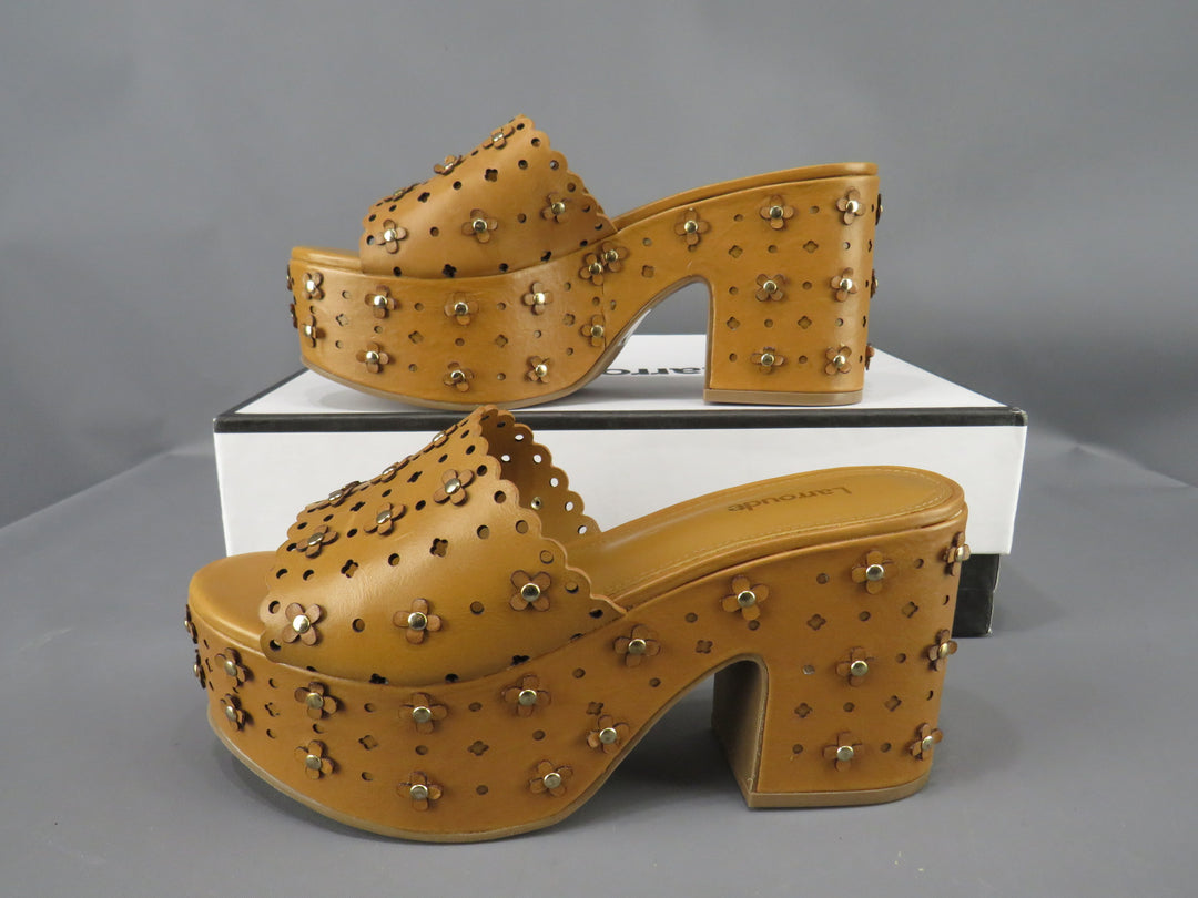 Larroudé Miso Studded Platform Slide Sandals