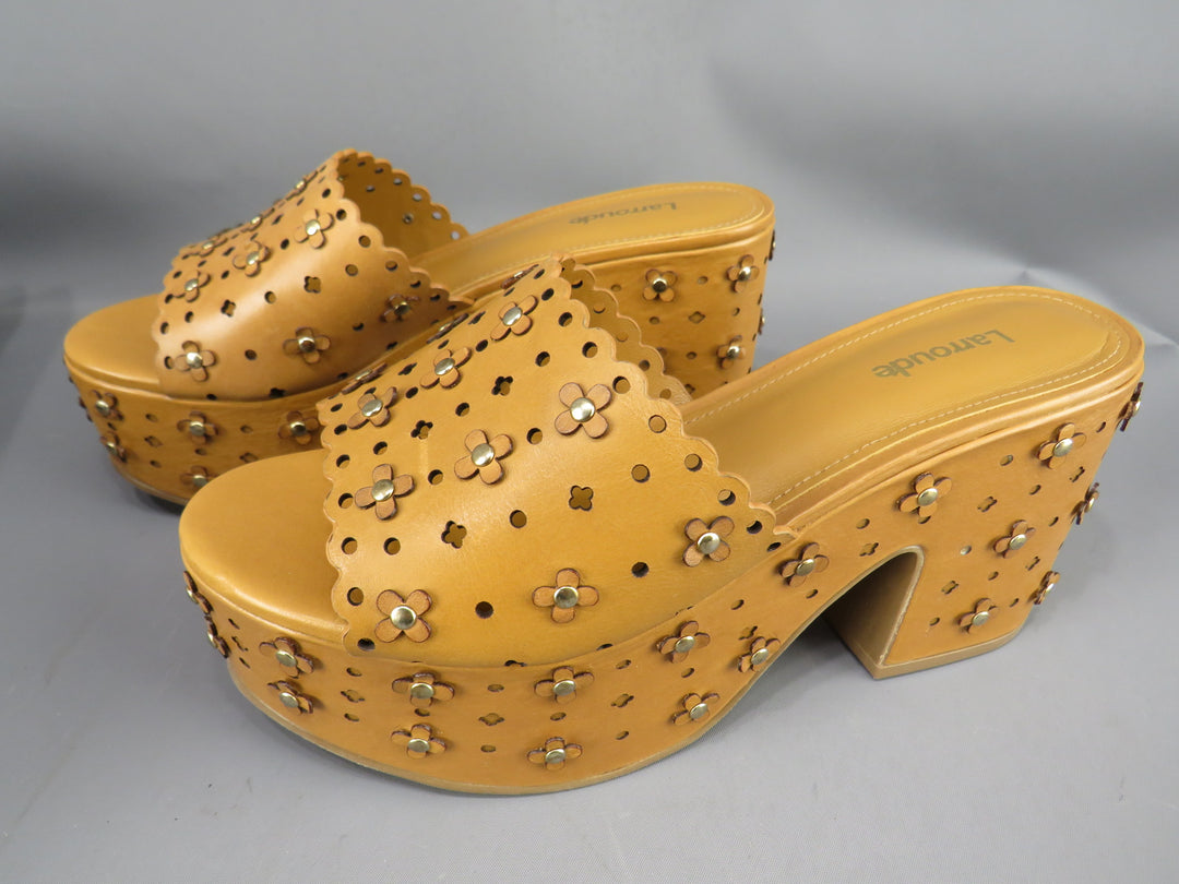 Larroudé Miso Studded Platform Slide Sandals