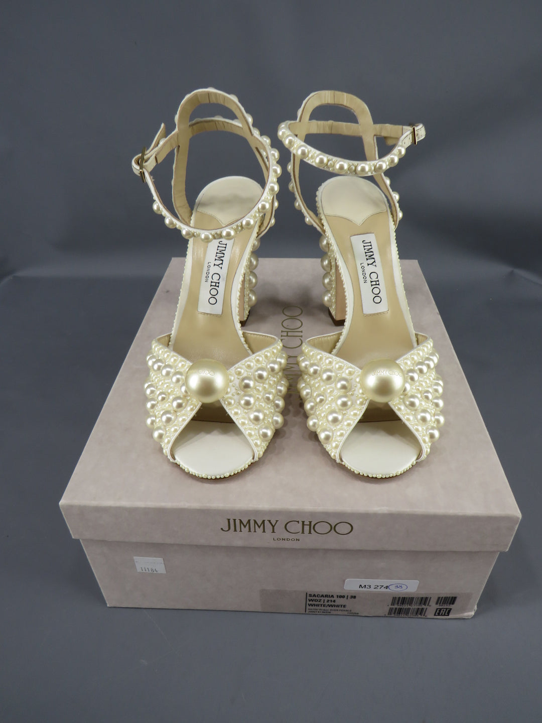 Jimmy Choo Women's Sacaria 100 Embellished Block Heel Sandals