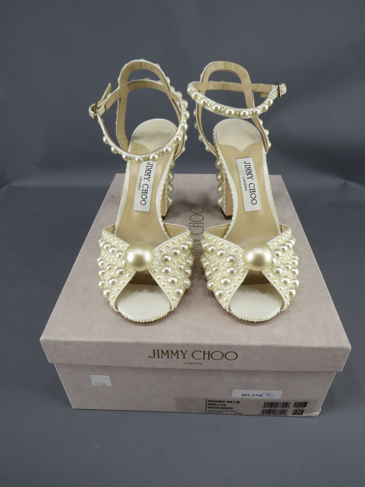 Jimmy Choo Women's Sacaria 100 Embellished Block Heel Sandals