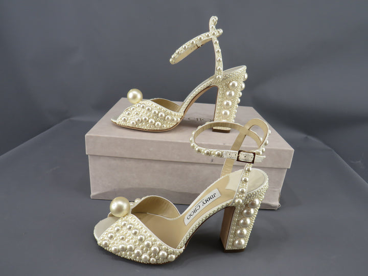 Jimmy Choo Women's Sacaria 100 Embellished Block Heel Sandals