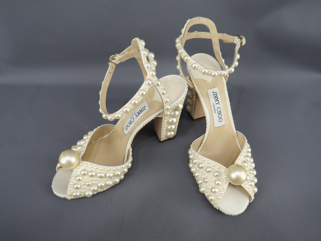 Jimmy Choo Women's Sacaria 100 Embellished Block Heel Sandals