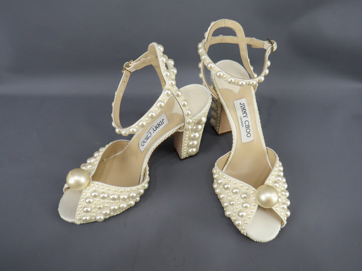 Jimmy Choo Women's Sacaria 100 Embellished Block Heel Sandals