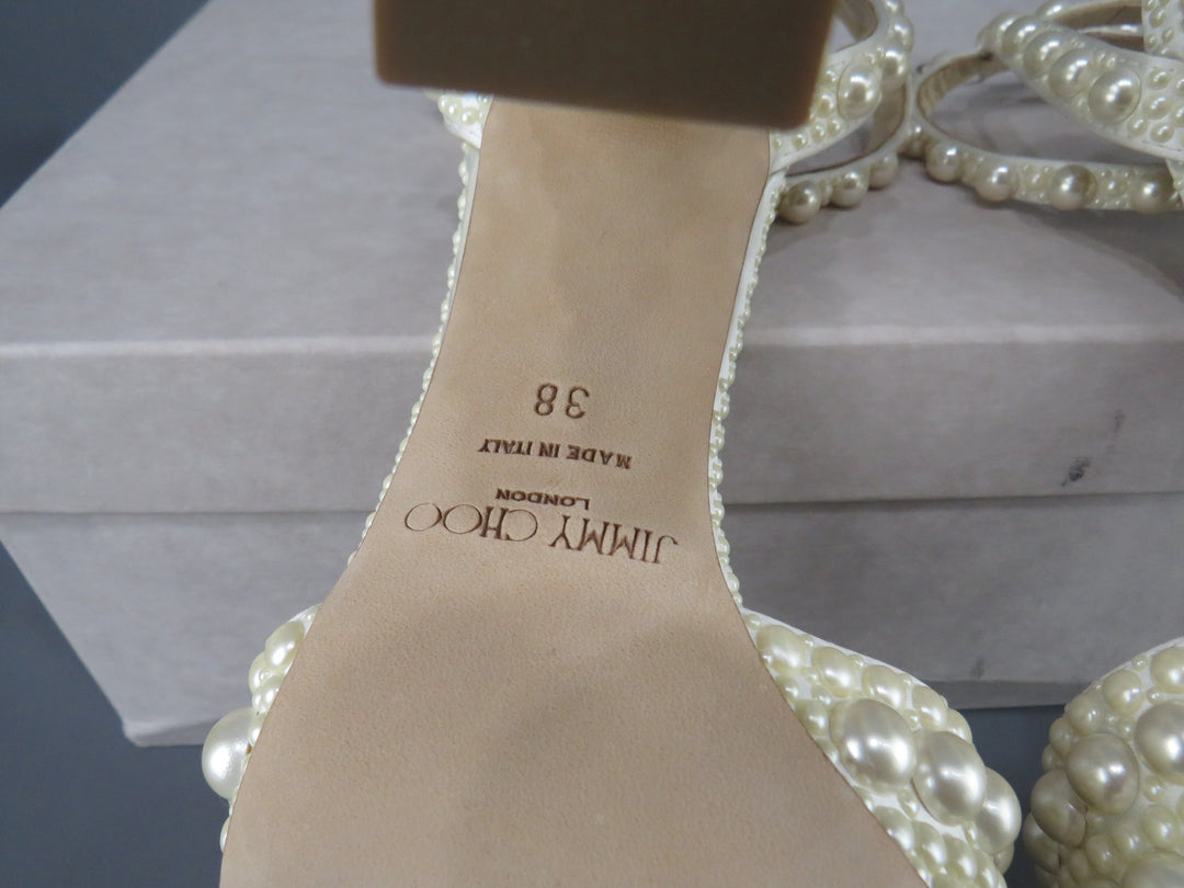 Jimmy Choo Women's Sacaria 100 Embellished Block Heel Sandals