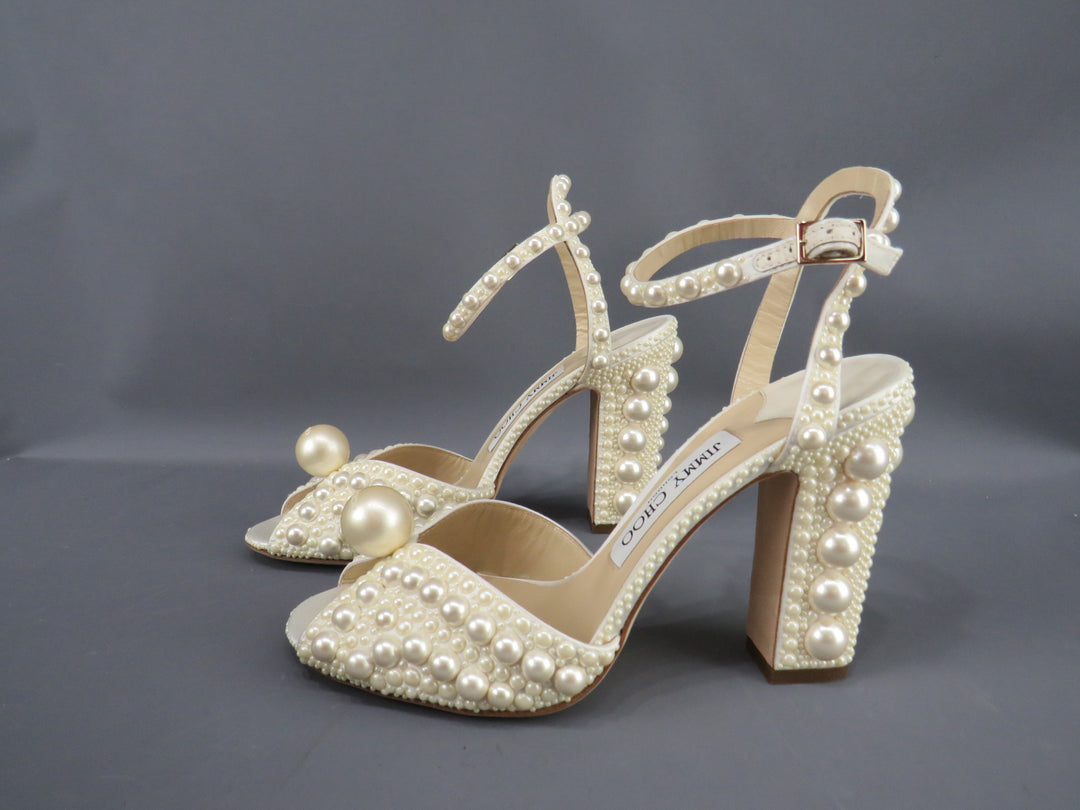 Jimmy Choo Women's Sacaria 100 Embellished Block Heel Sandals