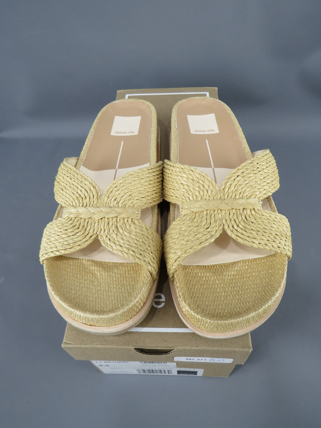 Dolce Vita Selda Raffia Slide Footbed Sandals