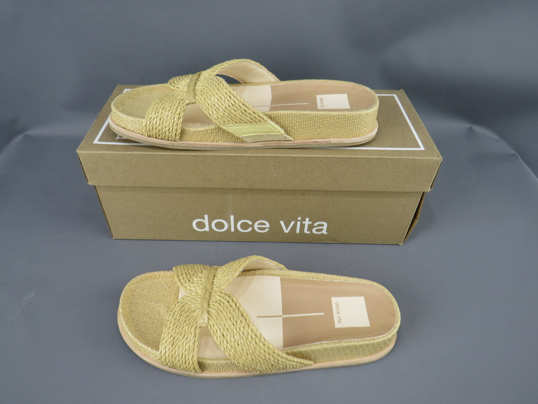 Dolce Vita Selda Raffia Slide Footbed Sandals