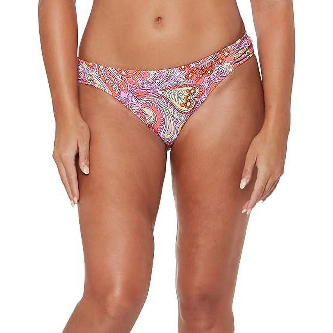 Jessica Simpson Flower Child Side-Shirred Bikini Bottoms