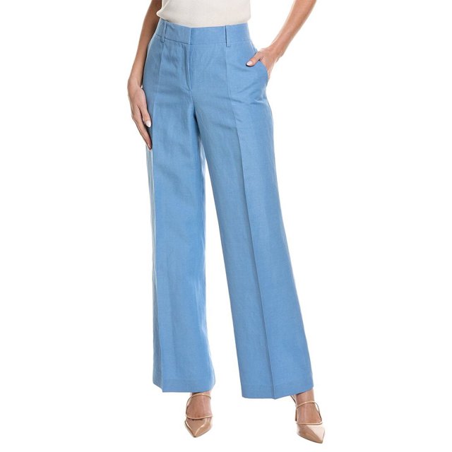 Lafayette 148 New York Silk Linen Wide Leg Sullivan Pants