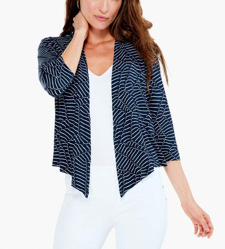 NIC+ZOE Mixed Lines Four Way Cardigan