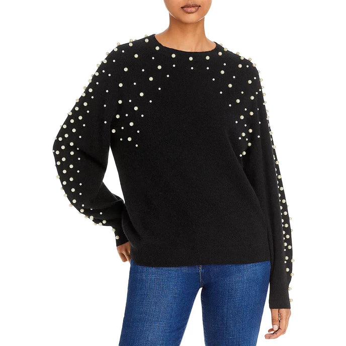 C by Bloomi's Cashmere Faux Pearl Cashmere Sweater